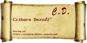 Czibere Dezső névjegykártya